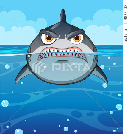 Fierce Shark in Ocean Waters Fierce Shark in Ocean Waters 129822132