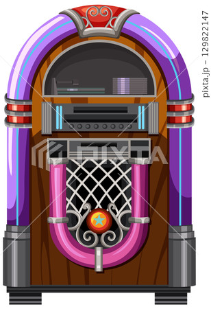Retro Jukebox Vector Illustration with Vibrant Colors Retro Jukebox Vector Illustration with Vibrant Colors 129822147