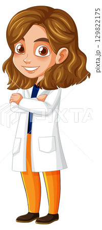 Confident Female Scientist in White Lab Coat Confident Female Scientist in White Lab Coat 129822175