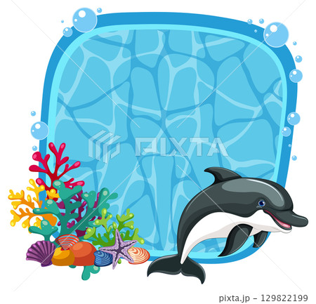 Colorful Ocean Life with Dolphin 129822199