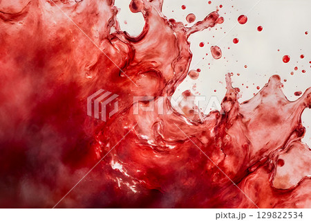 red paint splash in water 129822534