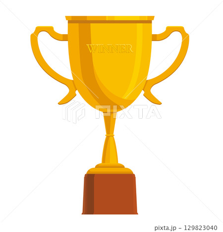 勝利の象徴 金色の優勝カップのイラスト トロフィーベクターデータ 白背景 勝利の象徴 金色の優勝カップのイラスト トロフィーベクターデータ 白背景 129823040