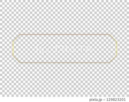 簡單而美麗的金色水平多邊形框架插圖 129823201