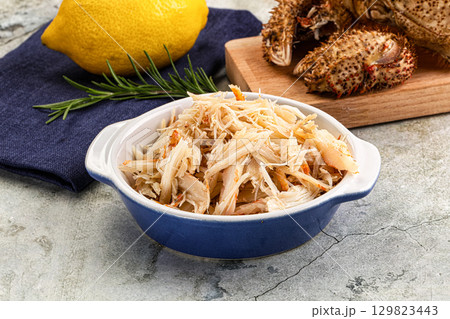Wild natural crab meat for salad Wild natural crab meat for salad 129823443