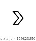 black chevron right line art Icon. Flat style design isolated on white background. Vector illustration 129823850