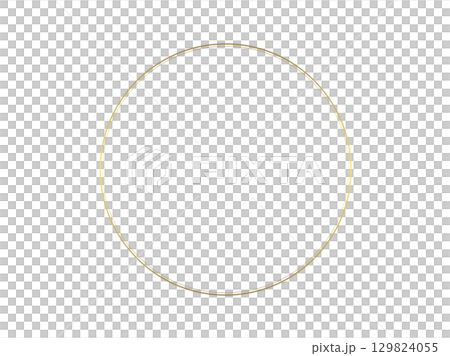 簡單而美麗的金色圓形圓形框架插畫 129824055