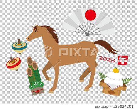 年賀状　2026年　午年  129824201
