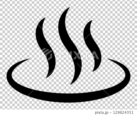 溫泉標記圖示插畫簡單向量素材單色 溫泉標記圖示插畫簡單向量素材單色 129824351