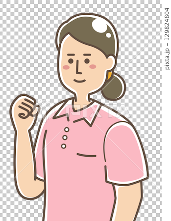 護理人員揮舞著拳頭 129824804