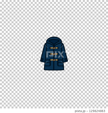 ダッフルコートのカラーアイコン、紺色、素材、背景なし、イラスト、ファッション ダッフルコートのカラーアイコン、紺色、素材、背景なし、イラスト、ファッション 129824863