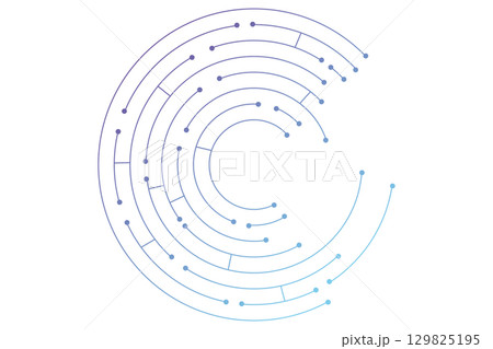 Circuit board circle line dots connection. Motherboard electronic technology data, electrical board, cpu. Programming science, computer system elements 129825195