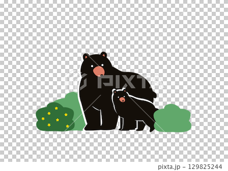 熊的父母和孩子 129825244