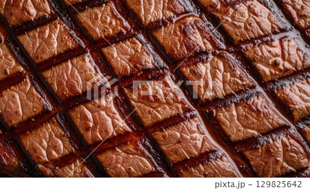 ステーキの表面テクスチャ 129825642
