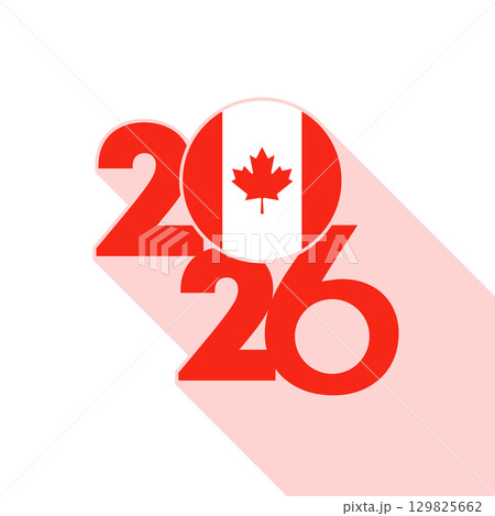 2026 Long Shadow Banner with Canada Flag Inside. 2026 Long Shadow Banner with Canada Flag Inside. 129825662