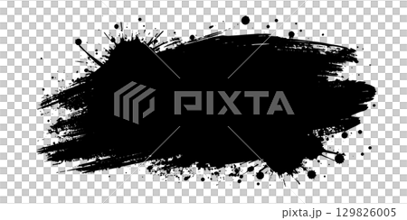 Aesthetic black paint brush stroke design 129826005