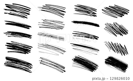 Aesthetic abstract scribble line set design 129826010