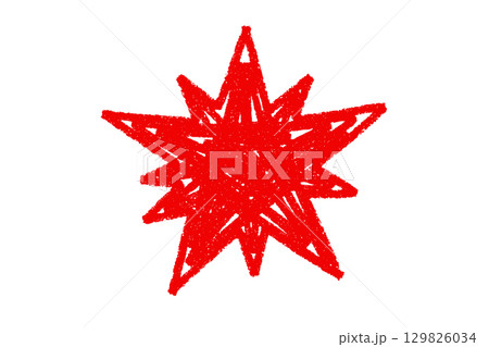 Abstract crayon red star element designのイラスト素材 [129826034] - PIXTA