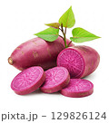 Fresh purple sweet potato element concept 129826124