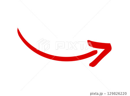 Drawn red arrow element design. 129826220