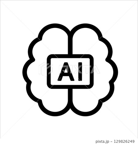 Neural artificial intelligence icon design 129826249