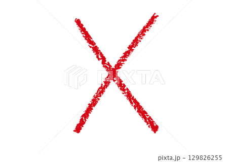 Grunge thin line red incorrect illustration Grunge thin line red incorrect illustration 129826255