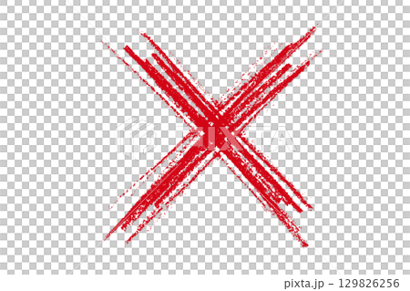 Drawn grunge red incorrect ymbol 129826256