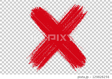 Grunge dirty red incorrect symbol 129826258