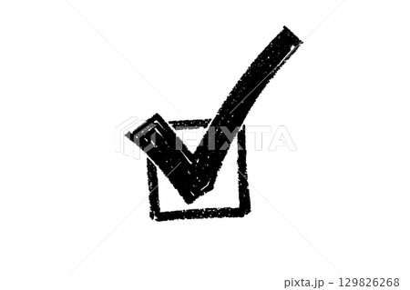 Textured black checkmark illustration design Textured black checkmark illustration design 129826268