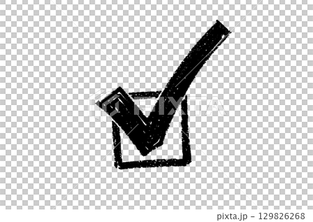 Textured black checkmark illustration design Textured black checkmark illustration design 129826268