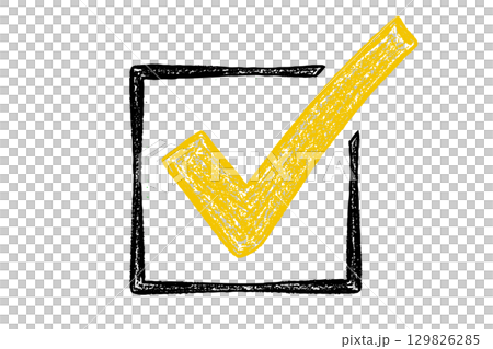 Grunge texture yellow checkmark box designのイラスト素材 [129826285] - PIXTA