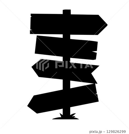 Abstract road sign post silhouette. 129826299