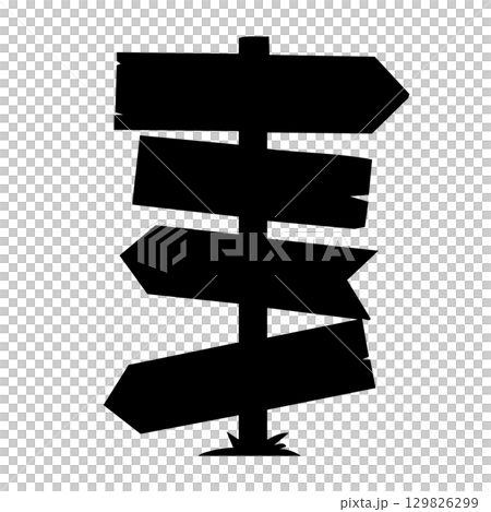 Abstract road sign post silhouette. Abstract road sign post silhouette. 129826299