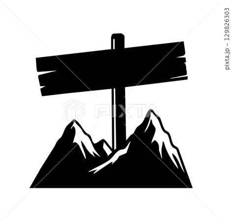 Signboard on the rock element design 129826303