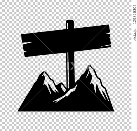 Signboard on the rock element design 129826303