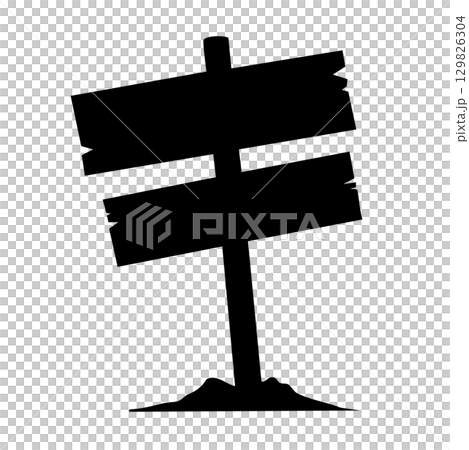 Wood road sign silhouette element design. 129826304