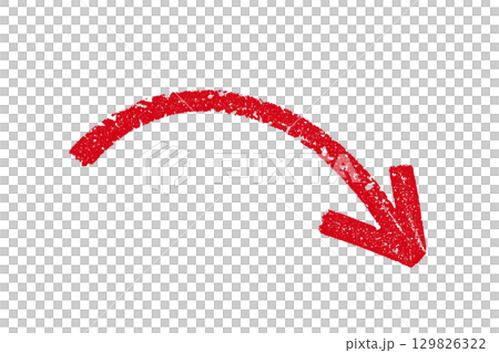 Down  red crayon arrow element design 129826322