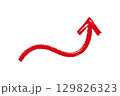 Up red crayon arrow element design 129826323