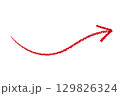 Curled thin red crayon arrow element design 129826324