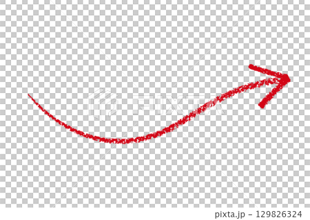 Curled thin red crayon arrow element design 129826324