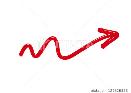 Growth drawn red arrow element design 129826328