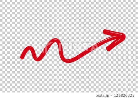Growth drawn red arrow element design 129826328