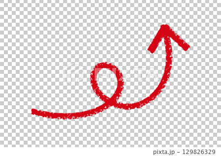 Curled drawn red arrow illustration design 129826329