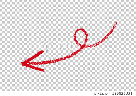 Curled thin drawn red arrow element design 129826331