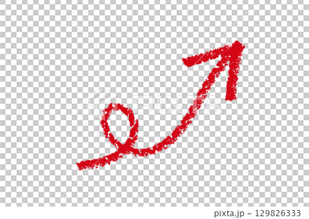 Curled red crayon arrow element design Curled red crayon arrow element design 129826333