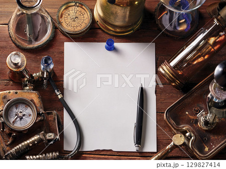 スチームパンクな研究所に白い紙 スチームパンクな研究所に白い紙 129827414