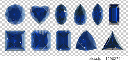 Set of sapphires of various shapes 1 129827444