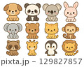 動物の可愛いイラストセット 129827857