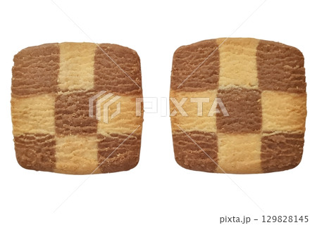 Checkerboard Pattern Cookie isolated on white background Checkerboard Pattern Cookie isolated on white background 129828145