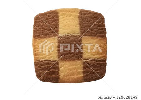 Checkerboard Pattern Cookie isolated on white background Checkerboard Pattern Cookie isolated on white background 129828149