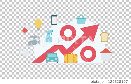 Illustration showing the rising cost of living 129828197